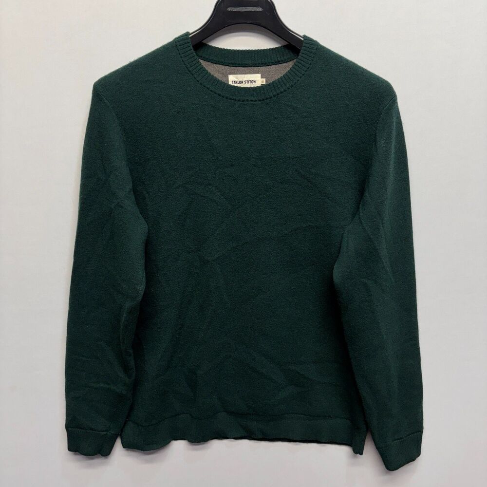 Taylor Stitch Men Double Knit Sweater Size 42 (Large) Dark Green C127 -17